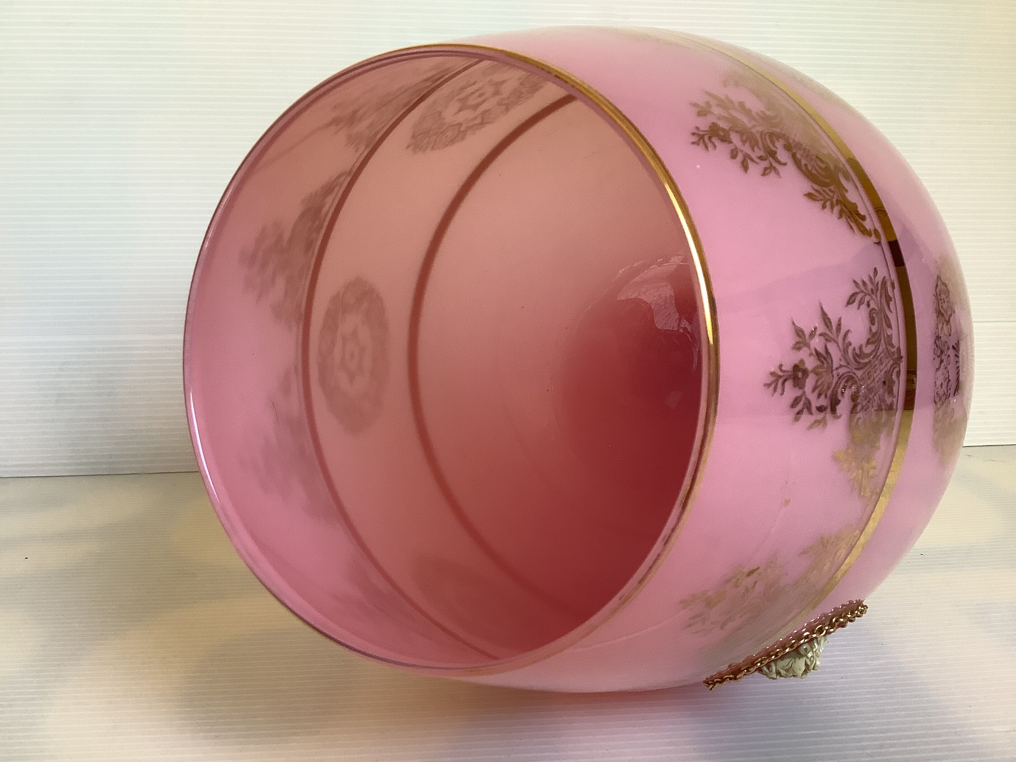 Pink opaline cameo vase