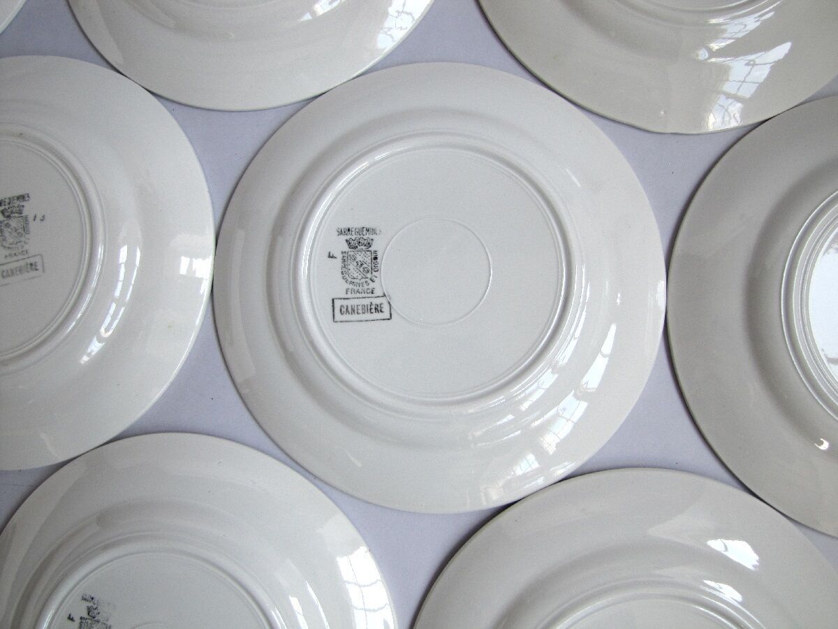 12 dessert plate decorated with earthenware in sarreguemines