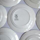 12 dessert plate decorated with earthenware in sarreguemines