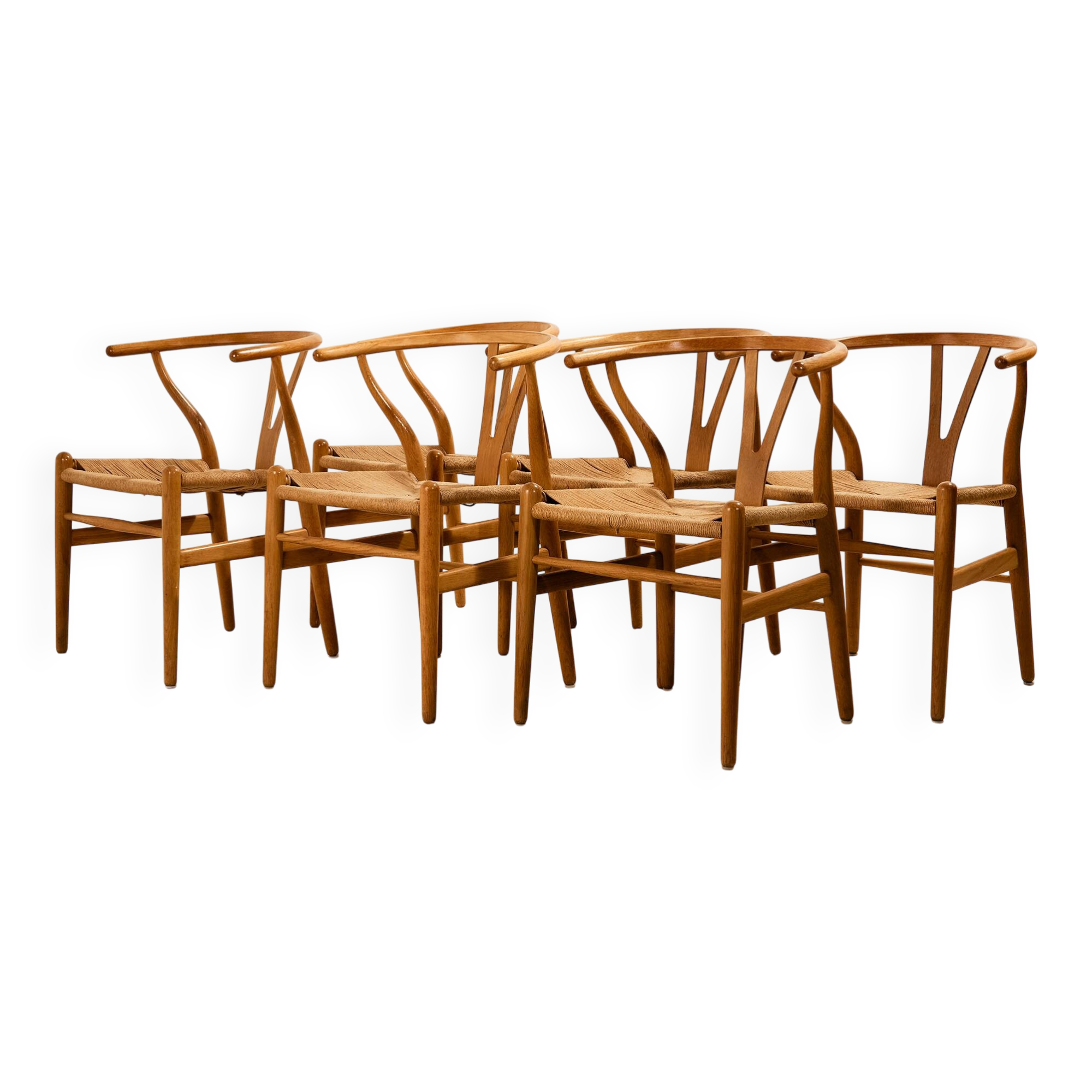 Wishbone chair by Hans J. Wegner for Carl Hansen & Søn, Set of 6