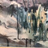 Watercolor bridge over the bevera in sospel by georges chappuis 1940, alpes maritimes 06, painting frame