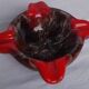 Vallauris Ashtray Signed – 1970s Ceramic – Organic Shape Red & Enamel