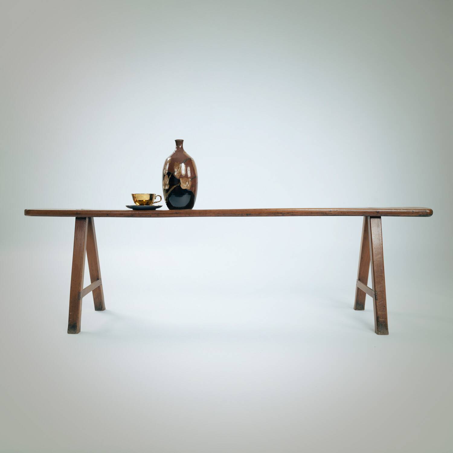 Banc en chêne de style Art Déco français, années 1930