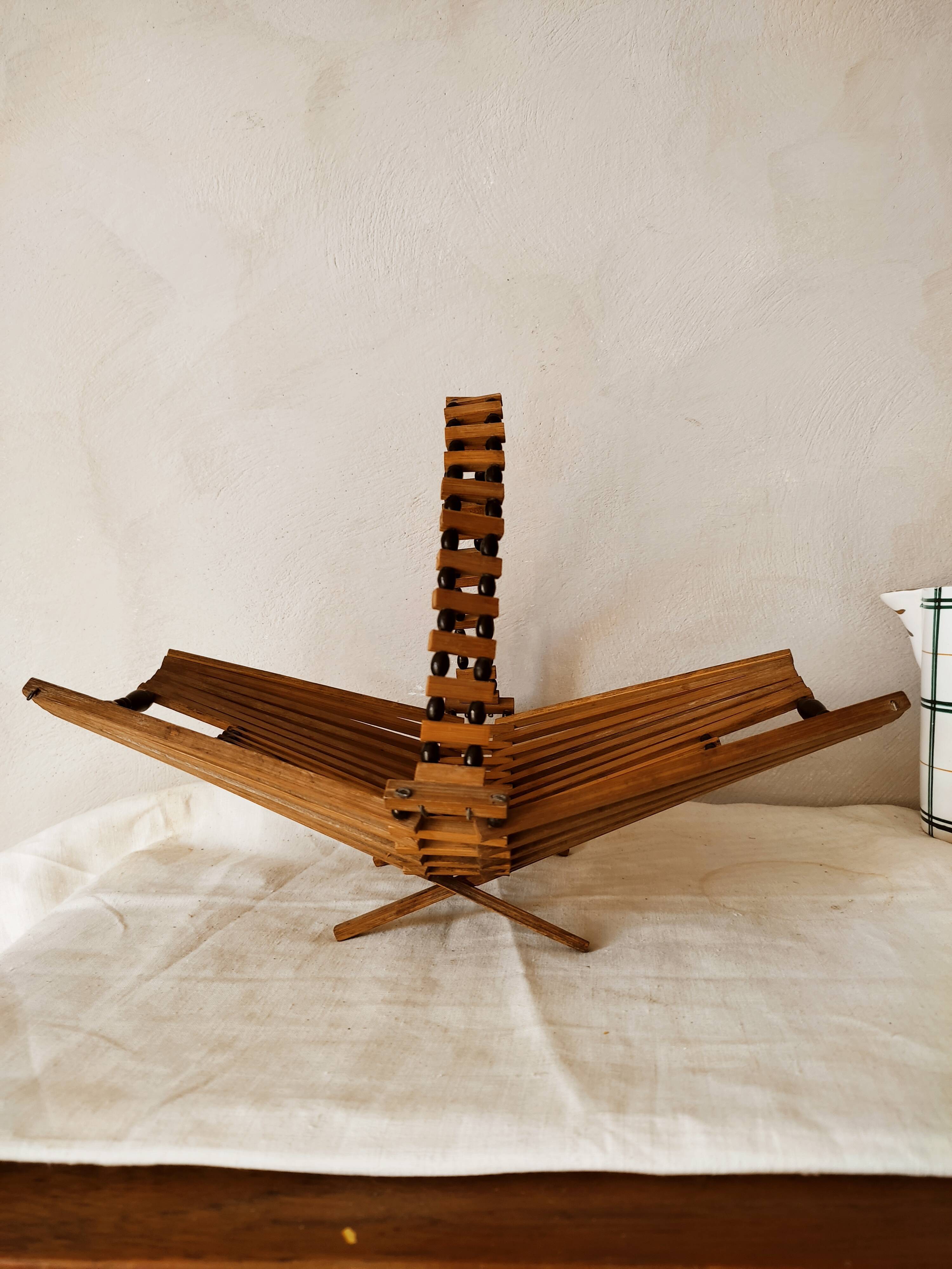 Corbeille à fruits scandinave en teck