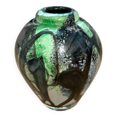 Vase Ada LOUMANI en verre soufflé dans les tons verts