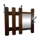 Vintage Wooden Wall Coat Rack with Mirror