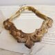 Vintage mirror resin effect golden wood