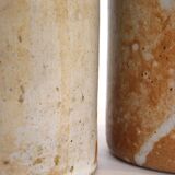 Decanter and enamelled stoneware mugs