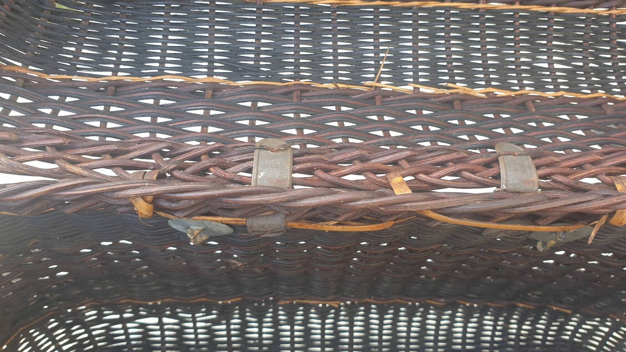 Old blackened Bressan wicker basket