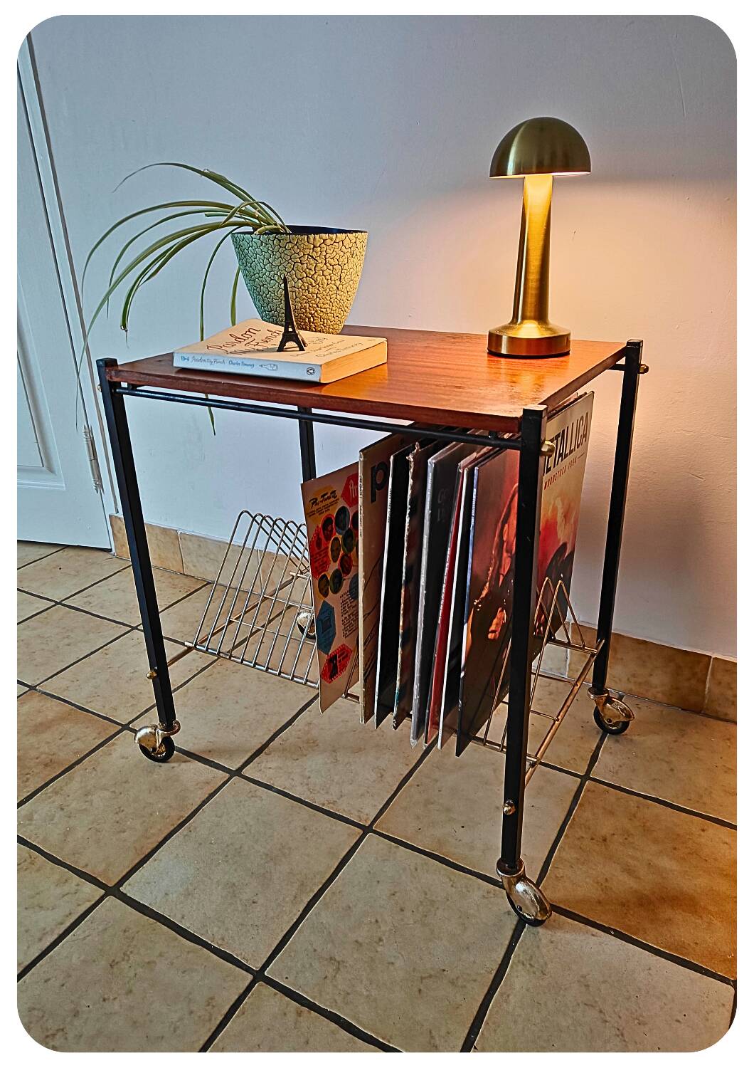 Mid-Century Vinyl Cart