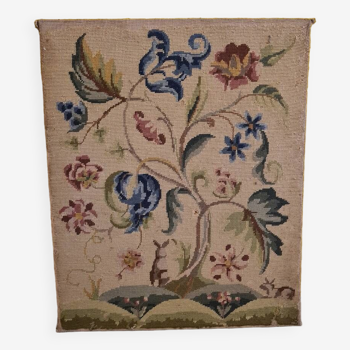 French Gros Point Embroidery on panel 19th Century