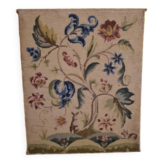 French Gros Point Embroidery on panel 19th Century