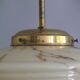 Art Deco Pendant Lamp, Beige Marble, Brass Suspension - 1930s
