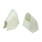 A pair of white plastic table lamps by Cini Boeri for Stilnovo, Italy.
