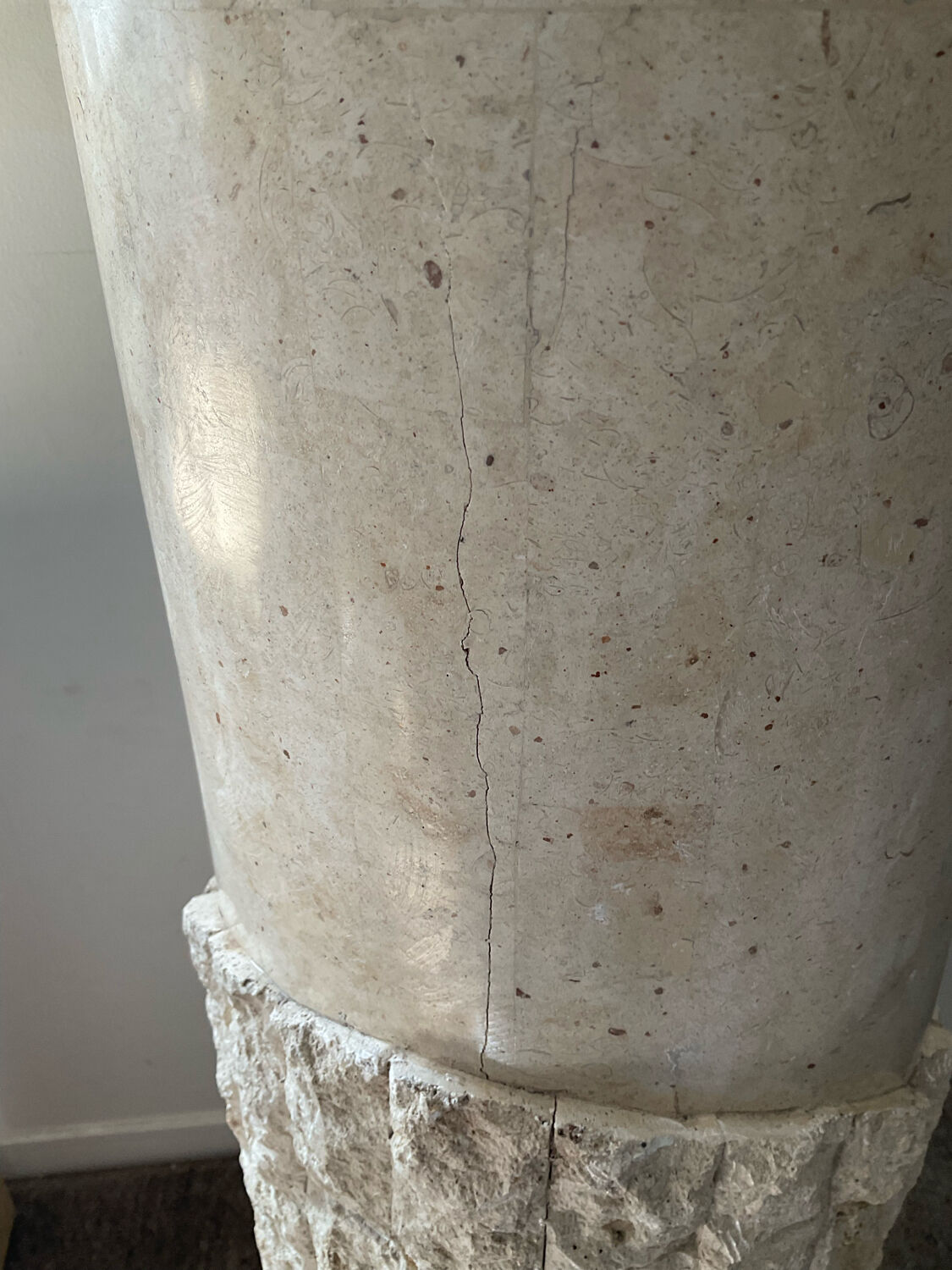 Vintage travertine column 70s-80s