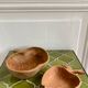 Wooden cups apples