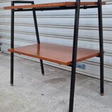 Teak and metal side table