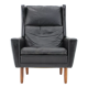1970s leather wingback lounge chair, denmark