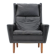 1970s leather wingback lounge chair, denmark