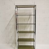 Shelf in chrome and glass, Fratelli Orsenigo, 1970