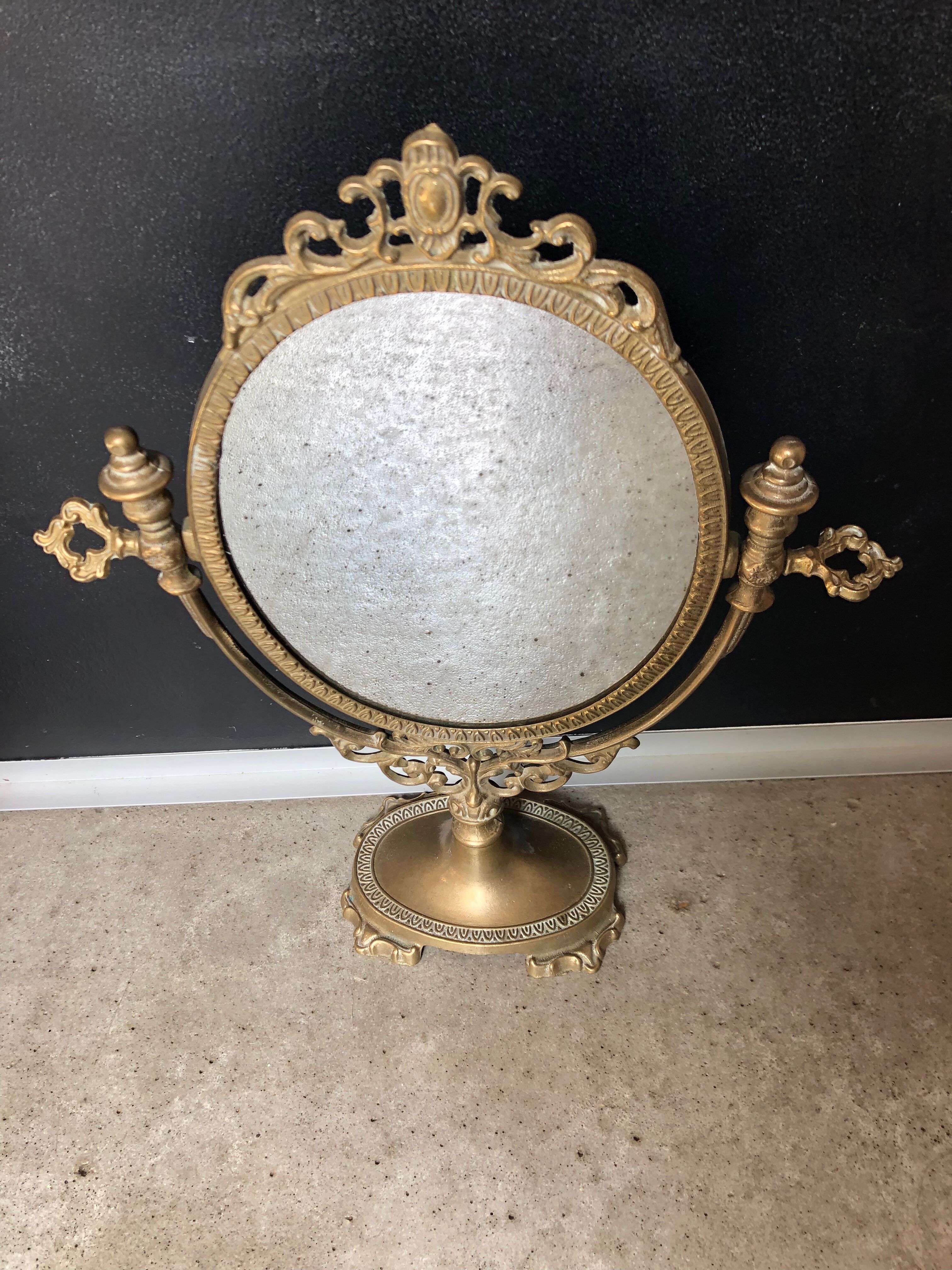 Bronze swivel mirror   30x38cm