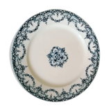 Plate in blue earth eniron, English Franco company, 19th orian decoration totaling