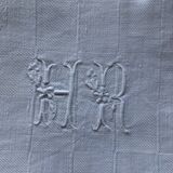 Set of 11 embroidered towels monogram HR
