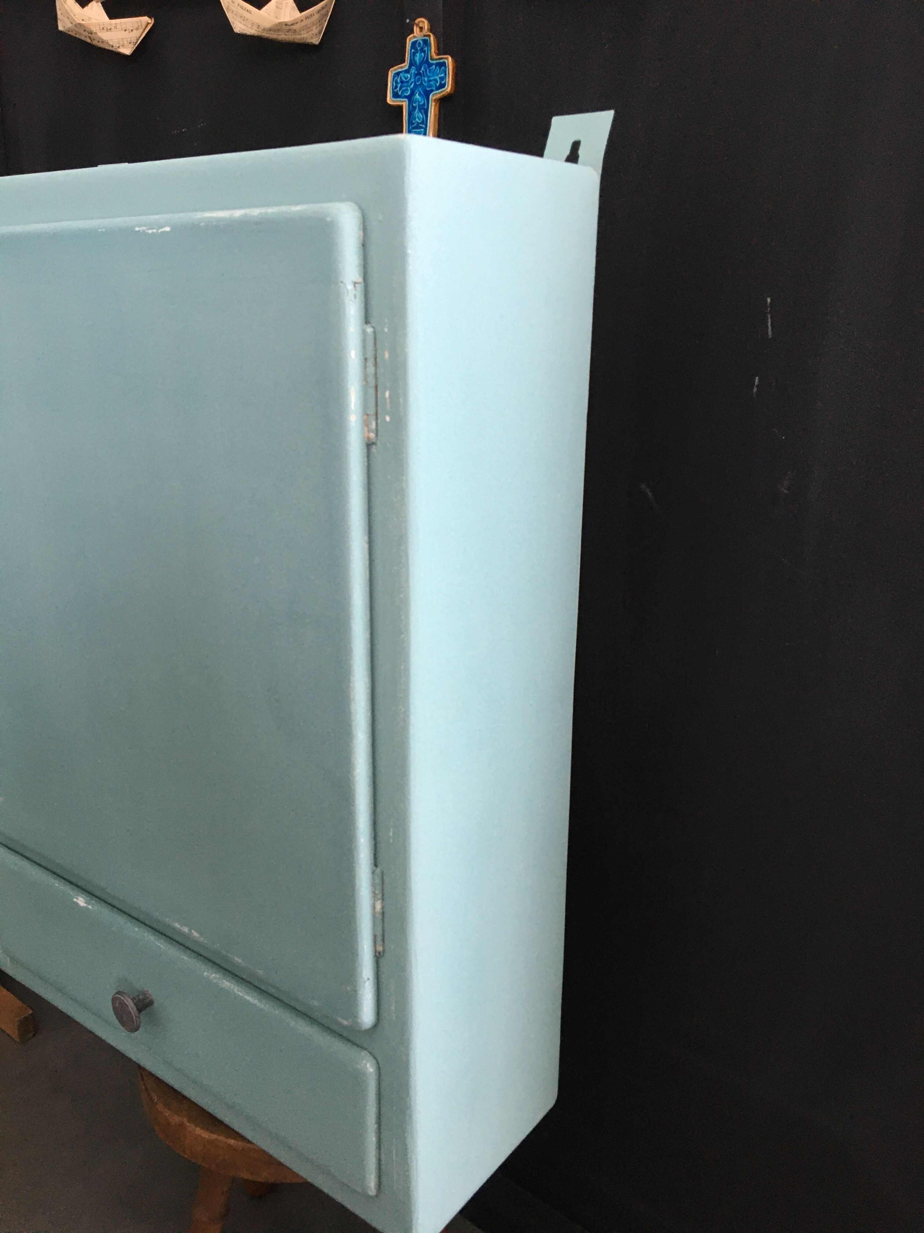 Almond green medicine cabinet