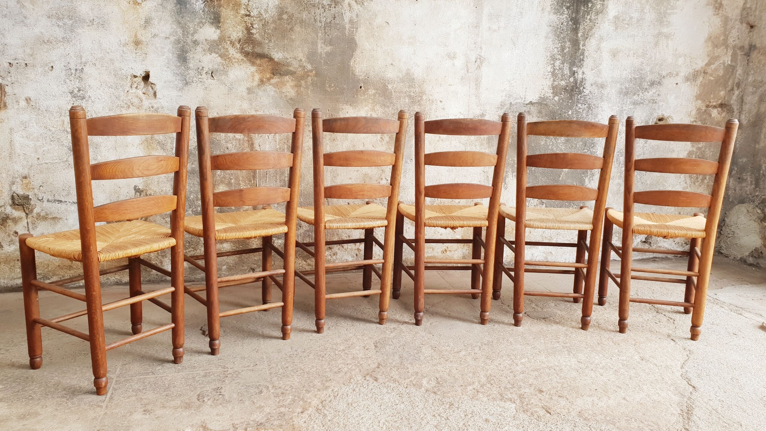 Antique chairs brutalist style