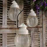 Industrial lamp in glass and metal