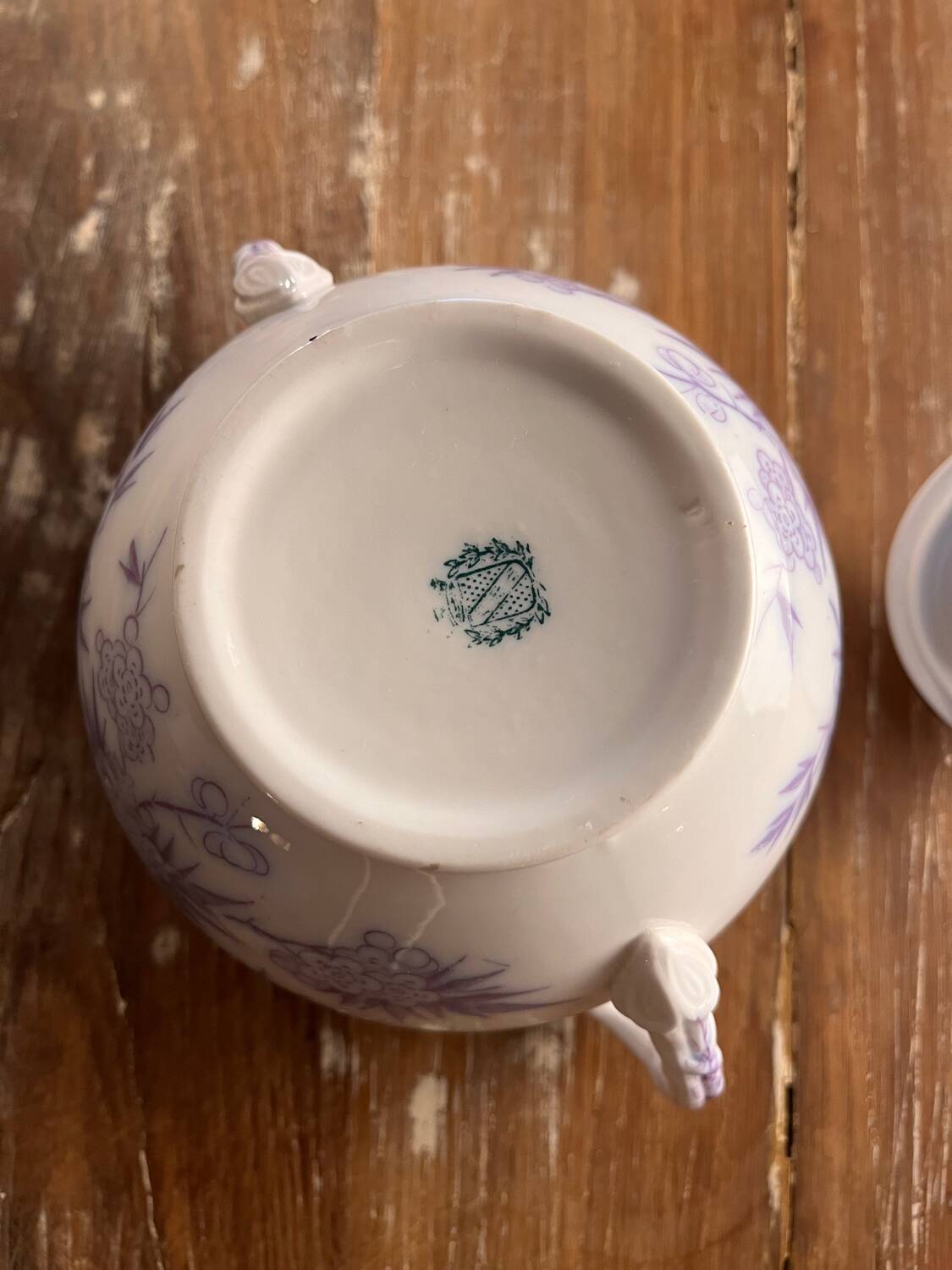 Sarreguemines porcelain sugar bowl from the late 19th century