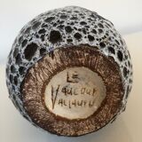 Vase Vallauris from the 60s in fat lava from the Vaucourt workshop, XXth