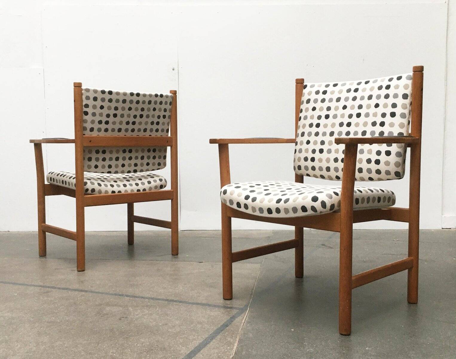 Set of mid-century Danish oak armchairs by Kurt Østervig.