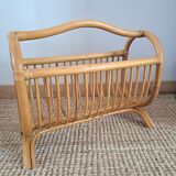 Vintage rattan magazine rack