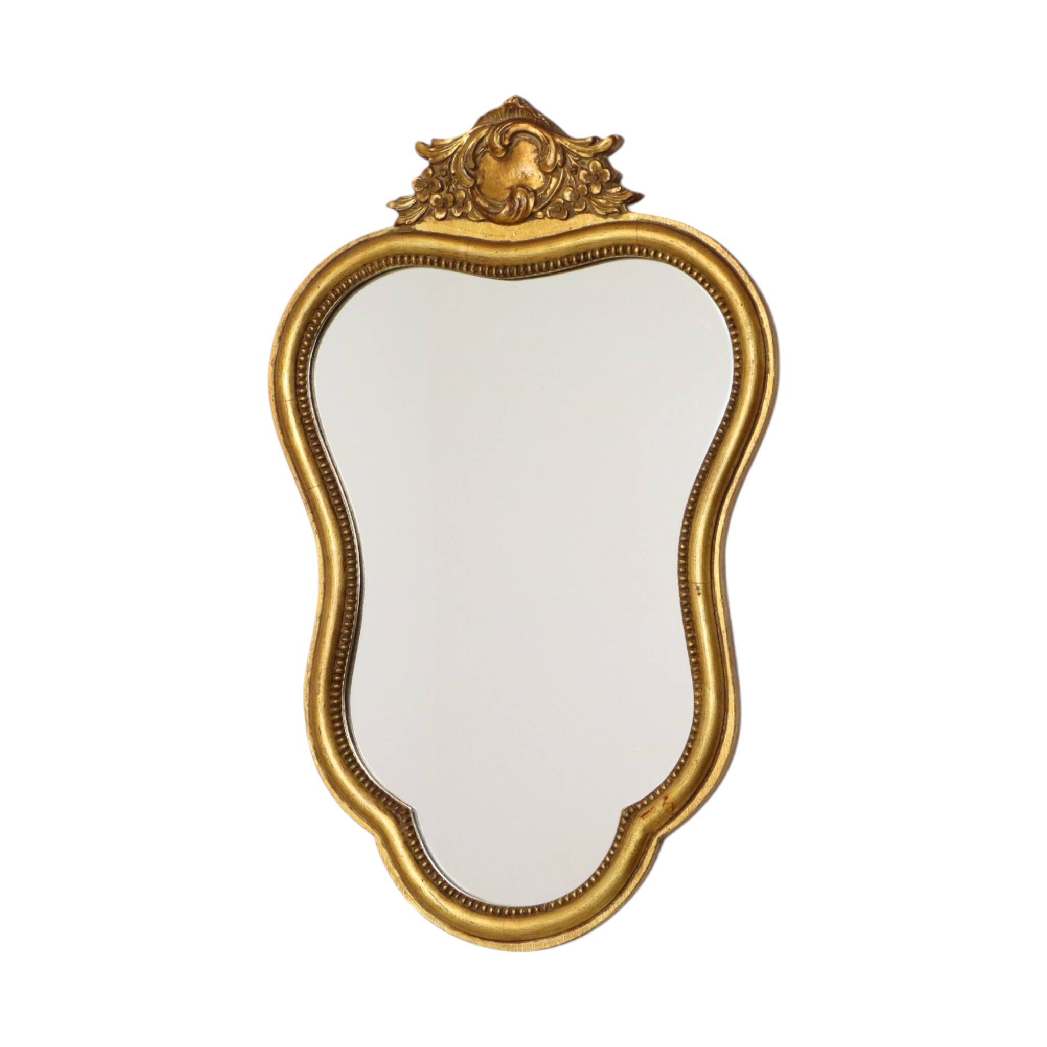 Miroir en bois de style baroque doré français classique 54 cm