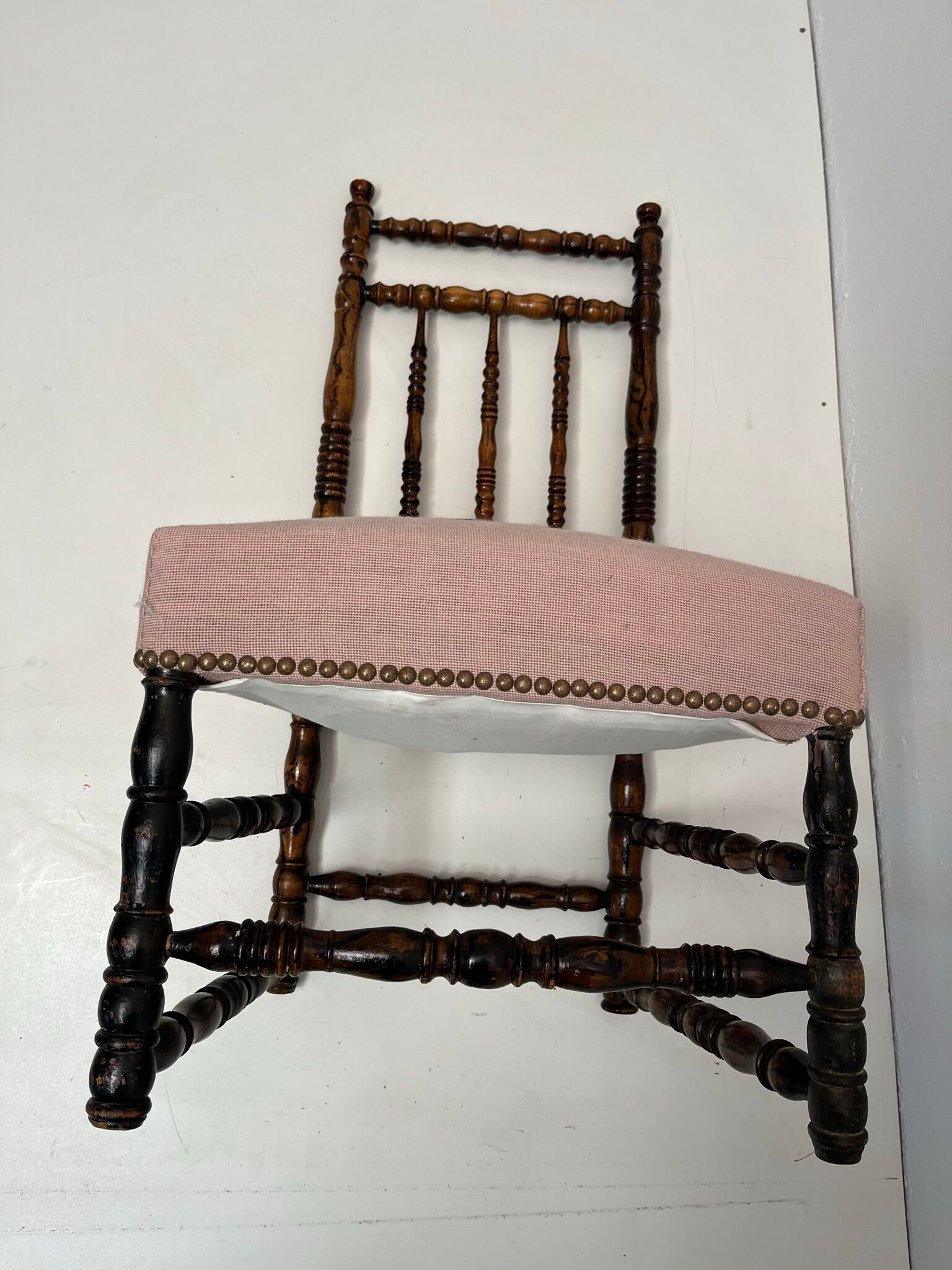 Children's chair Napoleon III wood turned vintage