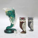 Vase sculpture Fish glass by Murano Salviati