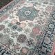 Vintage oriental rug in burgundy red, 133x196cm.