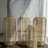 Small lantern-shaped rattan suspension H35 D15