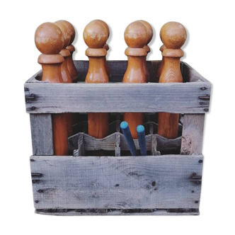 Wooden bowling game / old bowling / outdoors / vintage 60s