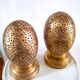 Pair of openwork metal egg lamps design 60s 70s