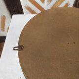 Vintage round bamboo mirror from the 1970s