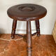Oak stool attributed to Charles Dudouyt.