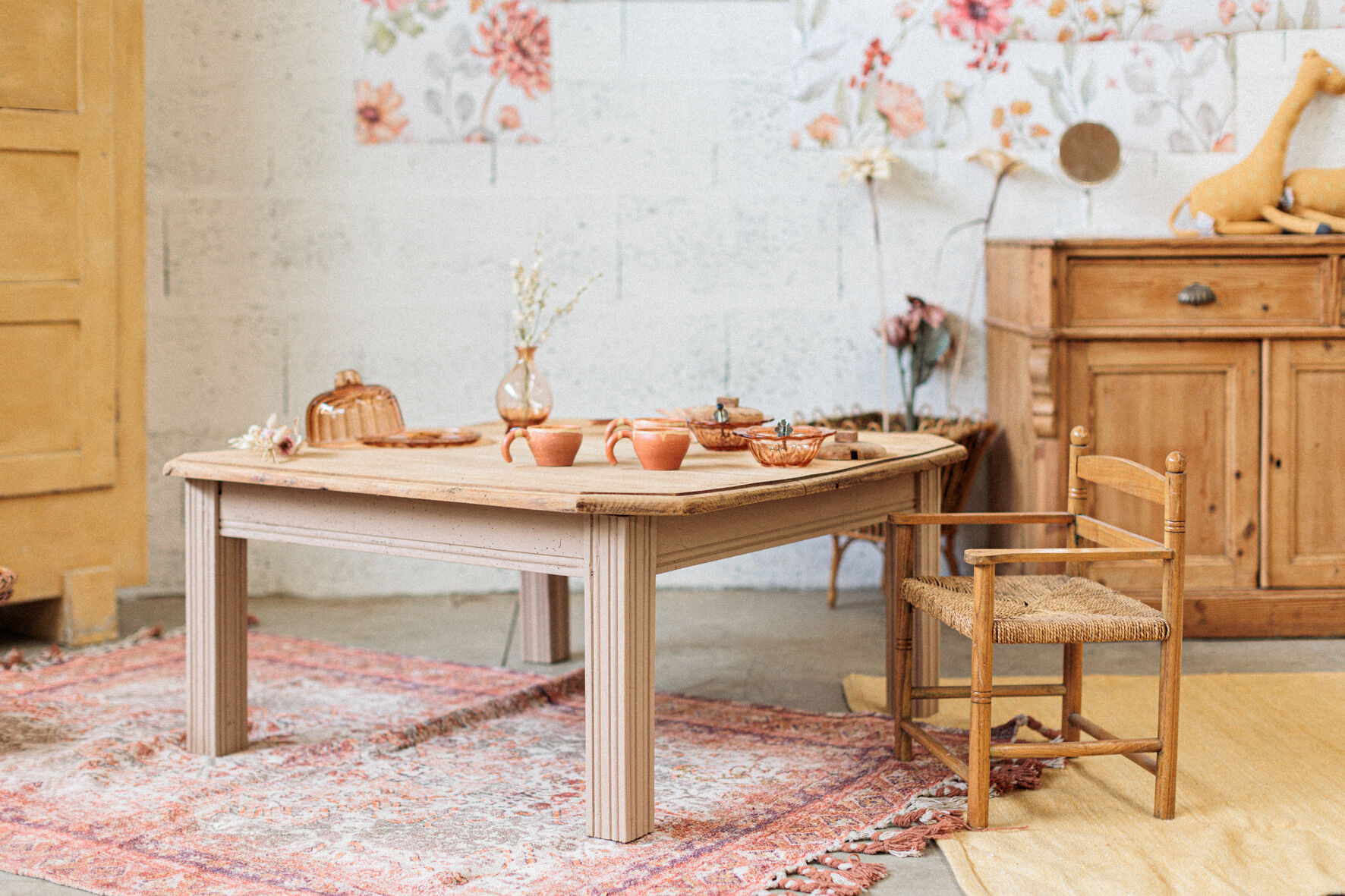 Coffee table square wood
