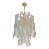 Murano Glass Chandelier "Virgola" Made in Italy Venini Style