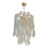 Murano Glass Chandelier "Virgola" Made in Italy Venini Style