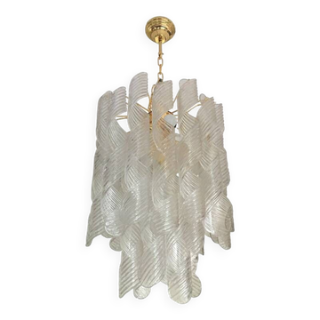 Murano Glass Chandelier "Virgola" Made in Italy Venini Style