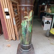Grand Vase sur colonne en céramique 1.49 mètre époque 1900 en l'état.