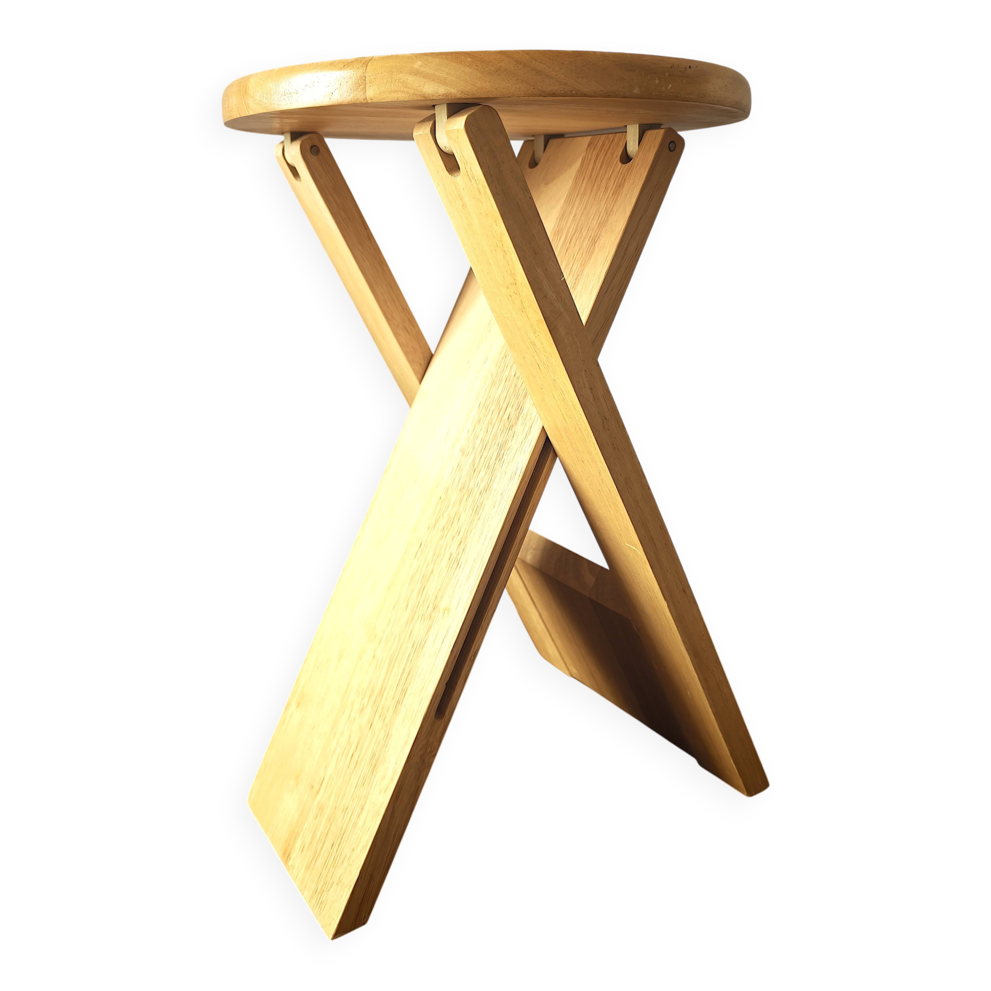 Tabouret pliant en bois 1980