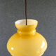 Old yellow glass suspension, mounted with new cable and new socket - circa 1950